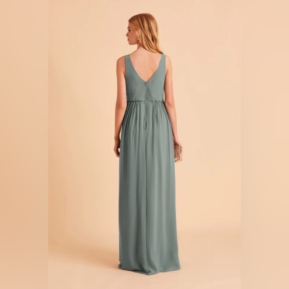 NWT Birdy Grey Laurie Empire Dress in Chiffon Sea Glass - Picture 2 of 6